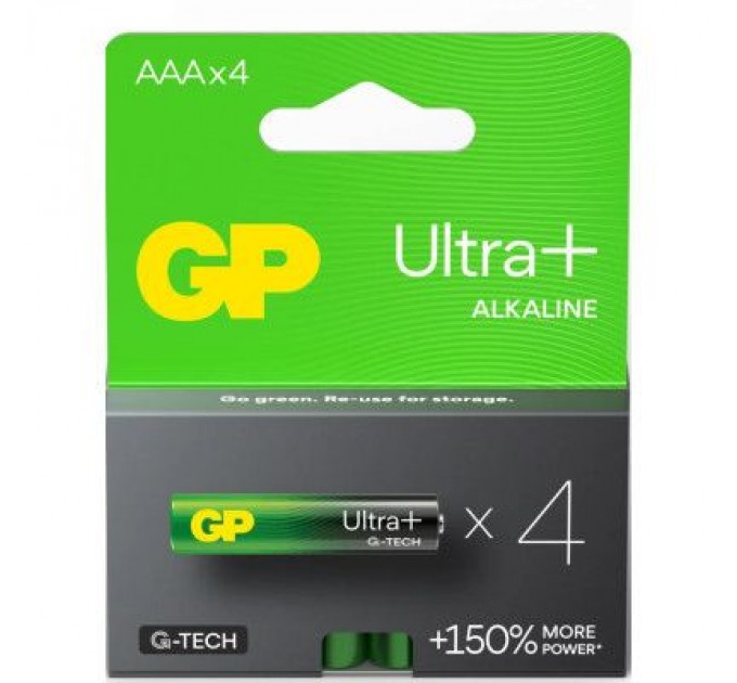 Батарейка Gp AAA LR03 Ultra Plus Alcaline * 4 (24AUP21-SB4 / 4891199203985)