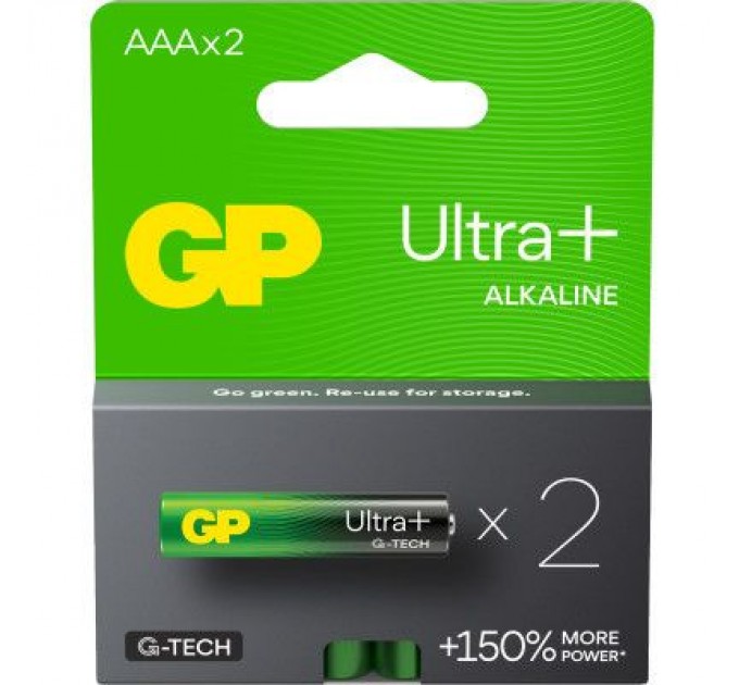 Gp Батарейка Gp AAA LR03 Ultra Plus Alcaline * 2 (24AUP21-SB2 / 4891199218163)