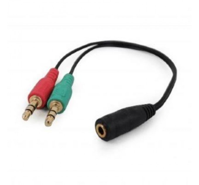 Cablexpert Кабель мультимедійний Jack 3.5mm female 4-pin to 2x Jack 3.5mm male 0.2m Cablexpert (CCA-418)