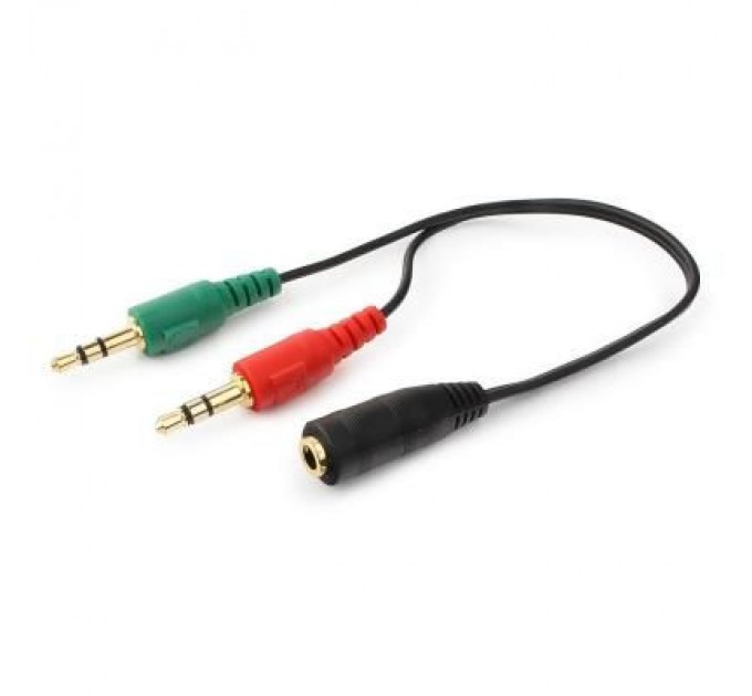 Cablexpert Кабель мультимедійний Jack 3.5mm female 4-pin to 2x Jack 3.5mm male 0.2m Cablexpert (CCA-418)