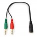 Cablexpert Кабель мультимедійний Jack 3.5mm female 4-pin to 2x Jack 3.5mm male 0.2m Cablexpert (CCA-418)