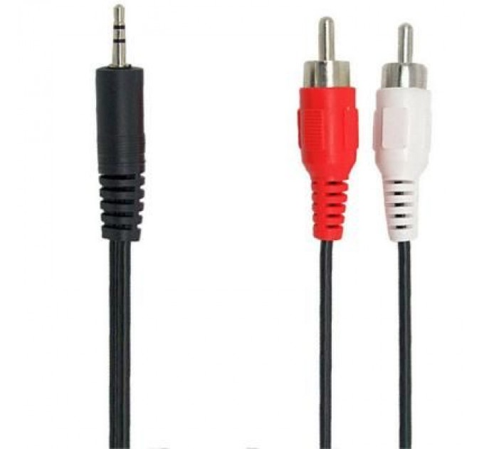 REAL-EL Кабель мультимедійний Jack 3.5mm папа/2RCA папа 1.8m Pro REAL-EL (EL123500042)