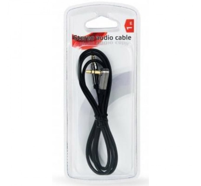 Кабель мультимедійний Jack 3.5mm M to Jack 3.5mm M 1.0m угловой Cablexpert (CCAPB-444L-1M)