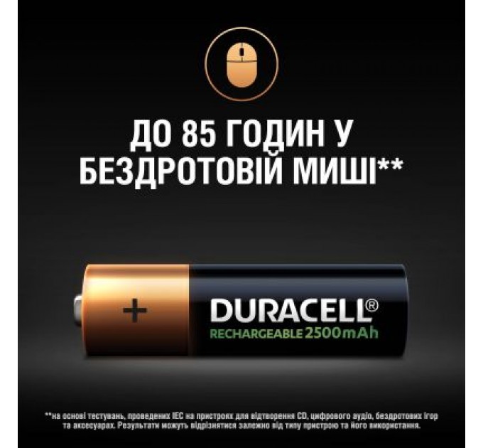 Duracell Акумулятор Duracell AA HR6 2500mAh * 4 (5000394057203 / 5007308)