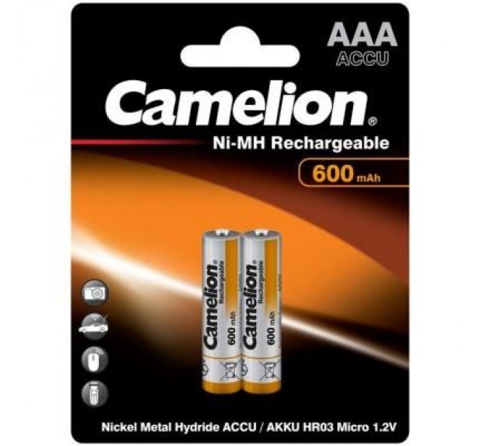 Акумулятор Camelion AAA 600mAh Ni-MH R03 * 2 (NH-AAA600BP2)