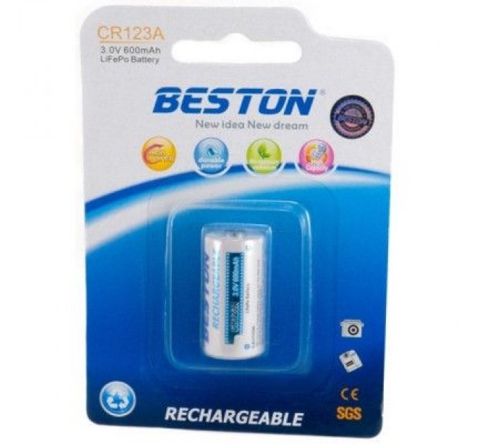 Акумулятор Beston CR123A (16340) 600mAh Lithium (AAB1844)
