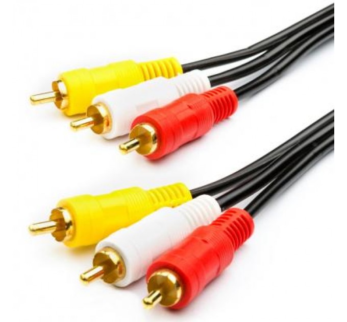 Кабель мультимедійний 3RCA to 3RCA 0.8m Atcom (10808)