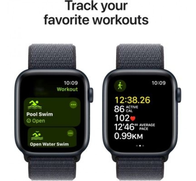 Apple Смарт-годинник Apple Watch SE 2024 GPS 40mm Midnight Aluminium Case with Ink Sport Loop (MXEA3QH/A)