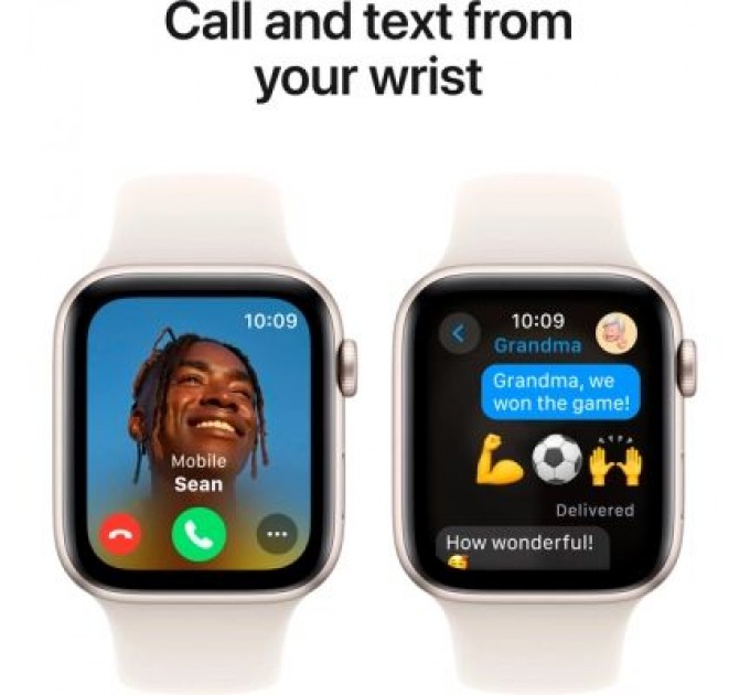 Apple Смарт-годинник Apple Watch SE 2024 GPS 40mm Starlight Aluminium Case with Starlight Sport Band - S/M (MXEF3QH/A)