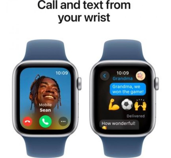 Apple Смарт-годинник Apple Watch SE 2024 GPS 44mm Silver Aluminium Case with Denim Sport Band - M/L (MXER3QH/A)