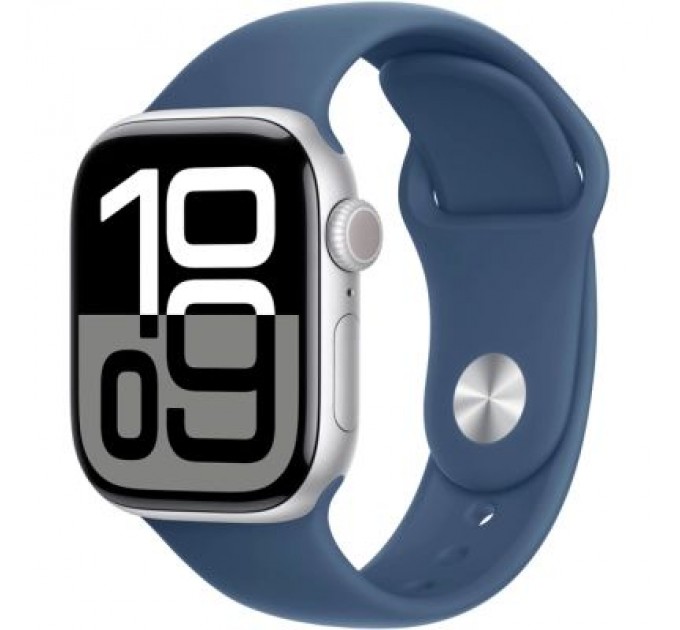 Apple Смарт-годинник Apple Watch Series 10 GPS 42mm Silver Aluminium Case with Denim Sport Band - M/L (MWWC3QH/A)