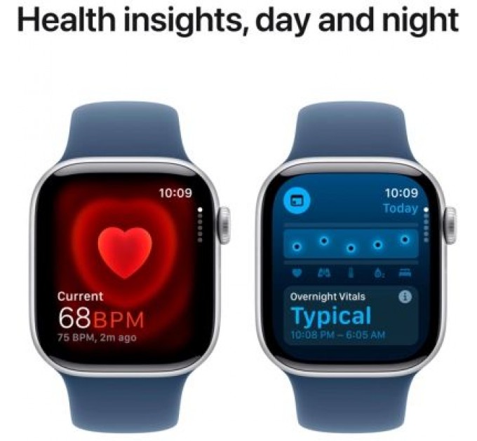 Apple Смарт-годинник Apple Watch Series 10 GPS 42mm Silver Aluminium Case with Denim Sport Band - M/L (MWWC3QH/A)