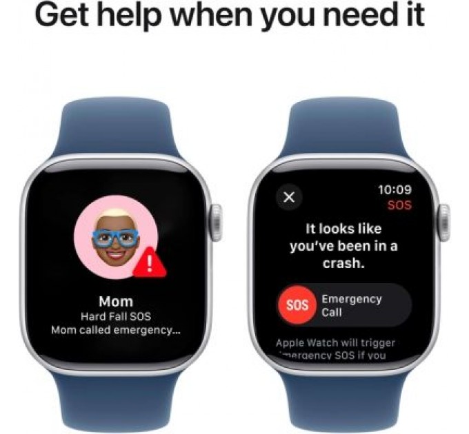 Apple Смарт-годинник Apple Watch Series 10 GPS 42mm Silver Aluminium Case with Denim Sport Band - M/L (MWWC3QH/A)