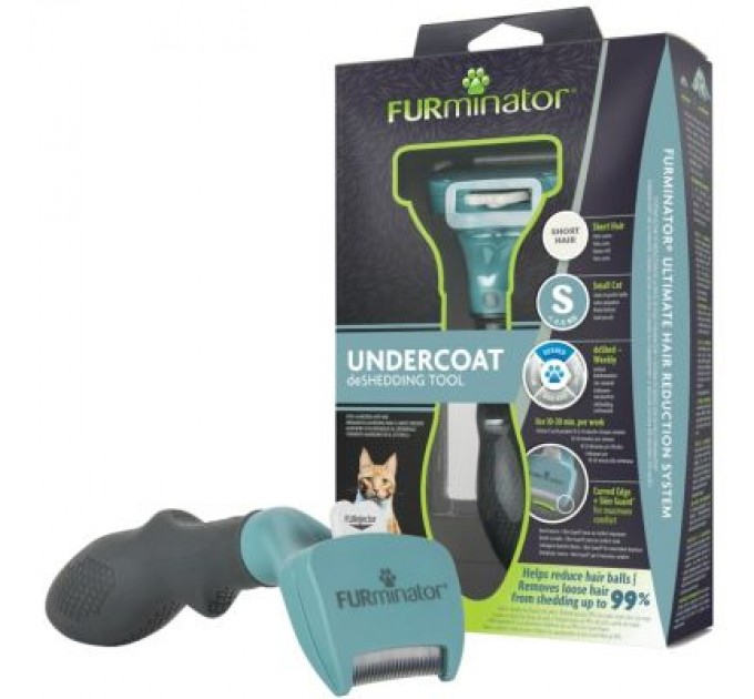 FURminator Фурмінатор для тварин FURminator для котів з короткою шерстю розмір S (4048422141198)