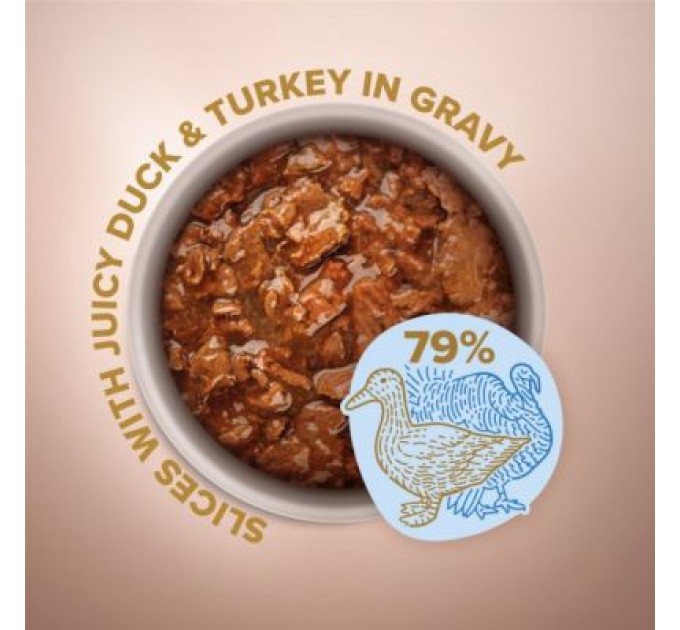 Club 4 Paws Вологий корм для собак Club 4 Paws Selection Плюс Шматочки з качкою та індичкою в соусі 85 г (4820215368049)