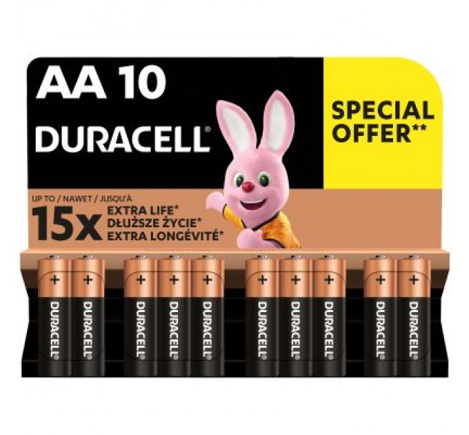 Duracell Батарейка Duracell AA лужні 10 шт. в упаковці (5002508/5006461)