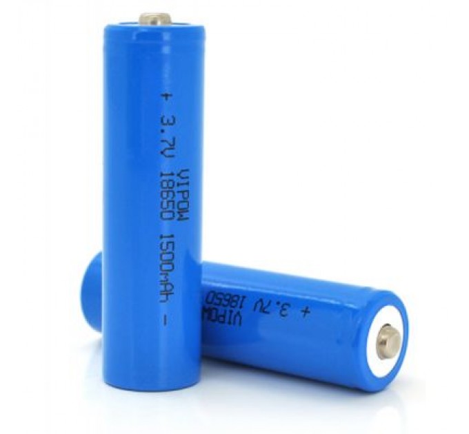 Vipow Акумулятор 18650 1500mAh, TipTop, 3.7V, Blue Vipow (ICR18650-1500mAhTT)