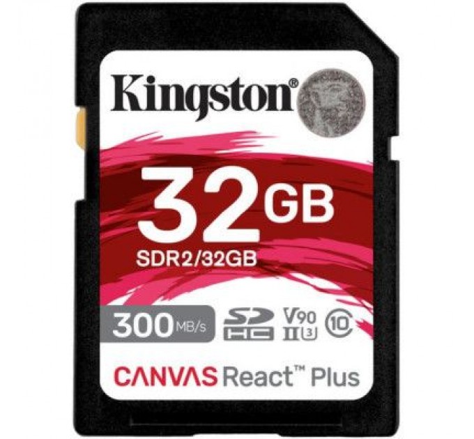Kingston Карта пам'яті Kingston 32GB class 10 UHS-II U3 Canvas React Plus (SDR2/32GB)