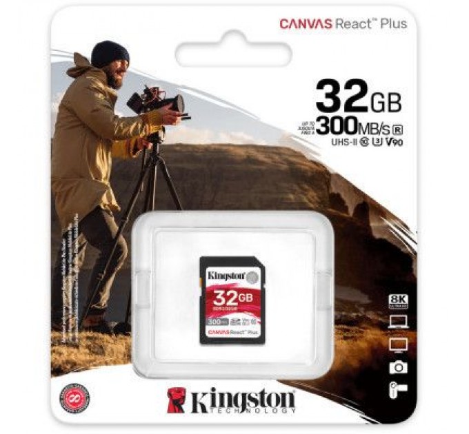 Kingston Карта пам'яті Kingston 32GB class 10 UHS-II U3 Canvas React Plus (SDR2/32GB)