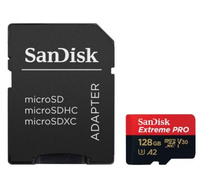 SanDisk Карта пам'яті SanDisk 128 GB microSDXC UHS-I U3 Extreme Pro+SD Adapter (SDSQXCD-128G-GN6MA)