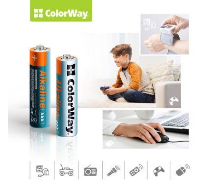 ColorWay Батарейка ColorWay AAA LR03 Alkaline Power (лужні) * 24шт plastic box (CW-BALR03-24PB)