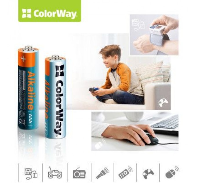 ColorWay Батарейка ColorWay AAA LR03 Alkaline Power (лужні) * 4 blister (CW-BALR03-4BL)