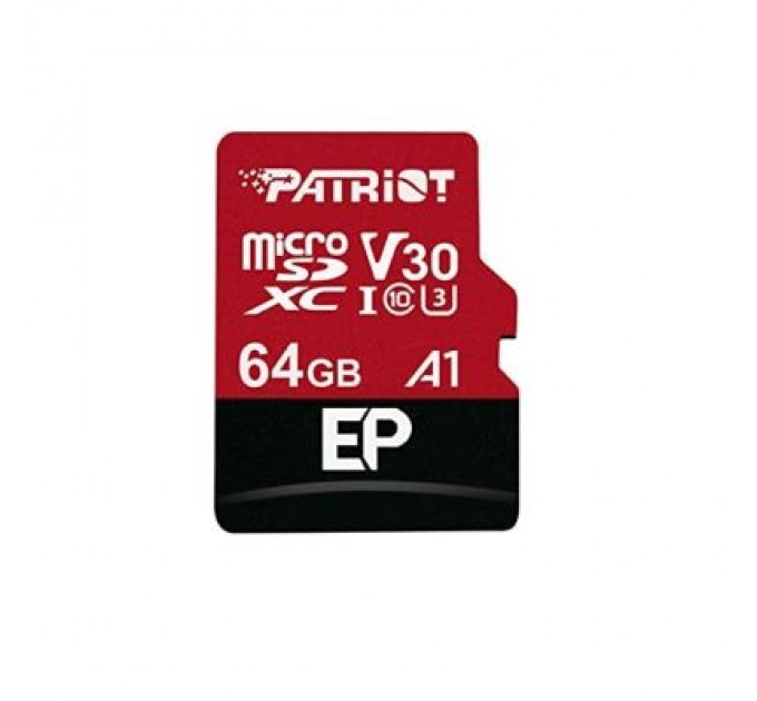 Patriot Карта пам'яті Patriot 64GB microSD class 10 UHS-I U3 V30 A1 (PEF64GEP31MCX)