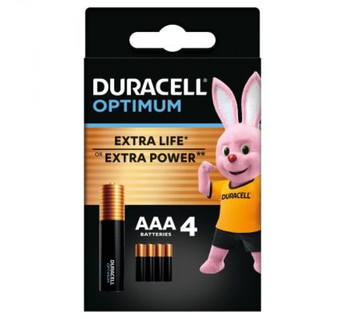 Duracell Батарейка Duracell Optimum AAA лужні 4 шт. в упаковці (5015596)