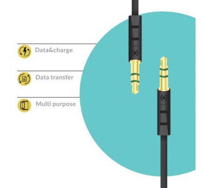 Piko Кабель мультимедійний AUX 1.0m CB-AB11 black Piko (1283126489150)
