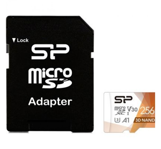 Карта пам'яті Silicon Power 256Gb microSDXC U3 A1 V30 Superior Color 100R/80W + adapter (SP256GBSTXDU3V20AB)