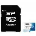 Silicon Power Карта пам'яті Silicon Power 64Gb microSDXC U3 A1 V30 Superior Color 100R/80W + adapter (SP064GBSTXDU3V20AB)