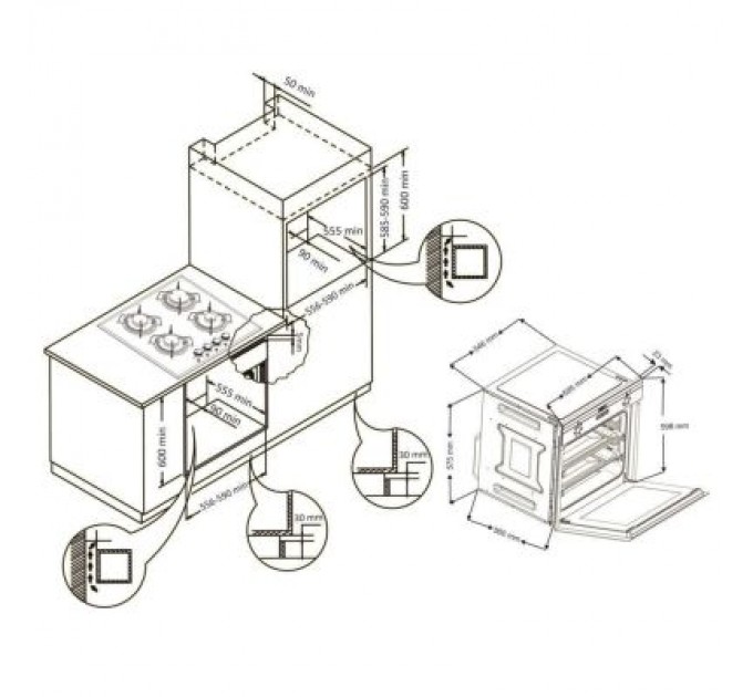 GRANADO Духова шафа GRANADO GEO 62-0200 black glass (GEO26202005)