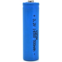 Акумулятор 14500 LiFePO4 (size AA), 500mAh, 3.2V, TipTop, blue Vipow (IFR14500-500mAhTT / 21439)