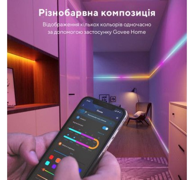 Govee Світлодіодна стрічка Govee RGBIC Basic Wi-Fi + Bluetooth LED Strip Light With Protective Coating 10м Білий (H619C3D1)