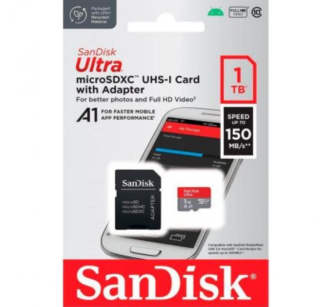 SanDisk Карта пам'яті SanDisk 1TB microSDXC class 10 UHS-I Ultra (SDSQUAC-1T00-GN6MA)