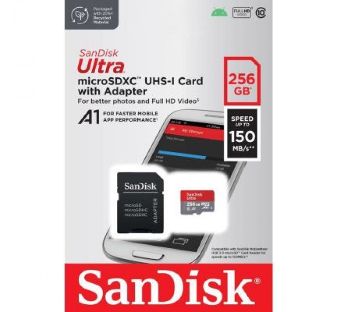 SanDisk Карта пам'яті SanDisk 256GB microSDXC class 10 UHS-I Ultra (SDSQUAC-256G-GN6MA)