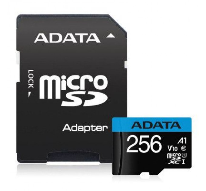 ADATA Карта пам'яті ADATA 256GB microSDXC calss 10 UHS-I V10 A1 (AUSDX256GUICL10A1-RA1)