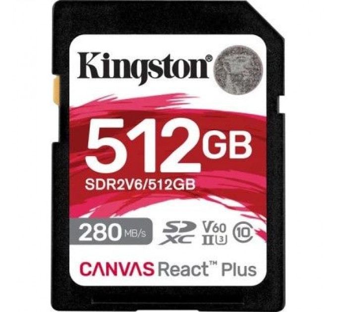 Карта пам'яті Kingston 512GB SDXC class 10 UHS-II U3 Canvas React Plus (SDR2V6/512GB)
