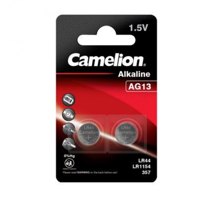 Camelion Батарейка AG13 / LR44 Alkaline * 2 Camelion (AG13-BP2)