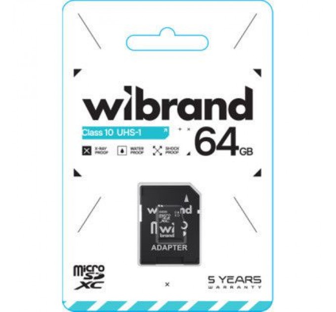 Wibrand Карта пам'яті Wibrand 64GB mictoSD class 10 UHS-I (WICDXU1/64GB-A)