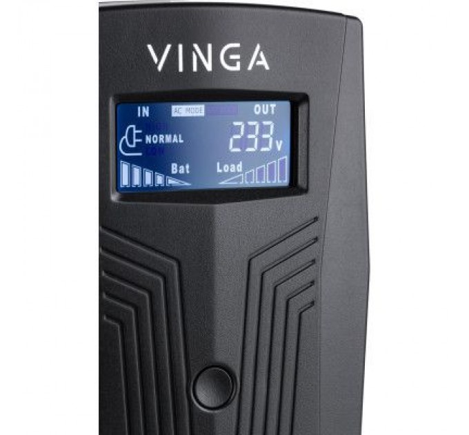 Vinga Пристрій безперебійного живлення Vinga LCD 600VA plastic case with USB (VPC-600PU)