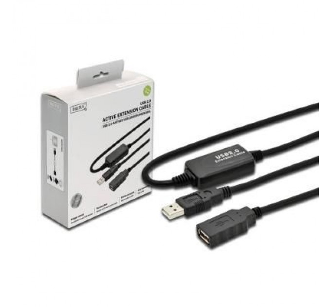 Assmann Дата кабель USB 2.0 AM/AF 10.0m active Digitus (DA-73100-1)