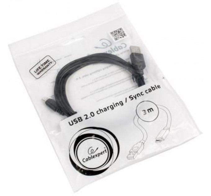 Cablexpert Дата кабель USB 2.0 AM to Micro 5P 3.0m Cablexpert (CCP-mUSB2-AMBM-10)