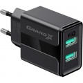 Grand-X Зарядний пристрій Grand-X 5V 2,4A USB Black (CH-15B)