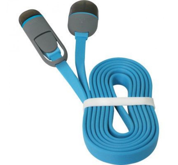 Defender Дата кабель USB10-03BP USB - Micro USB/Lightning, blue, 1m Defender (87487)