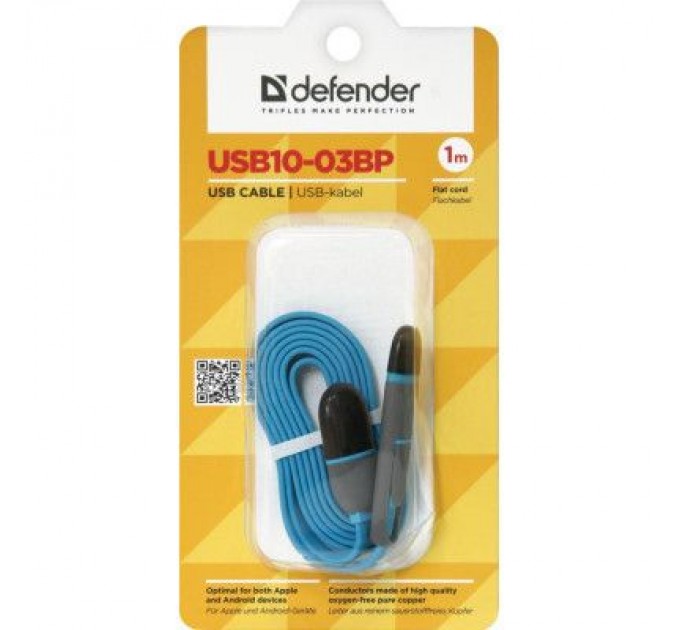 Defender Дата кабель USB10-03BP USB - Micro USB/Lightning, blue, 1m Defender (87487)