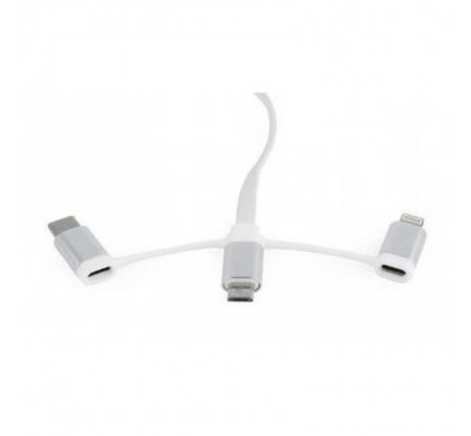 Дата кабель USB 2.0 AM to Lightning + Micro 5P + Type-C 1.0m Cablexpert (CC-USB2-AMLM32-1M-W)