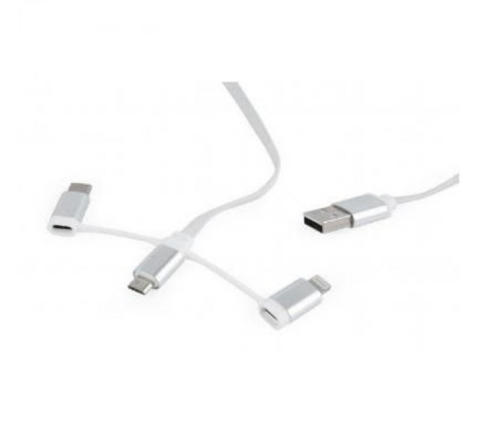 Дата кабель USB 2.0 AM to Lightning + Micro 5P + Type-C 1.0m Cablexpert (CC-USB2-AMLM32-1M-W)