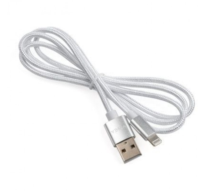 Vinga Дата кабель USB 2.0 AM to Lightning 1m nylon silver Vinga (VCPDCLNB1S)