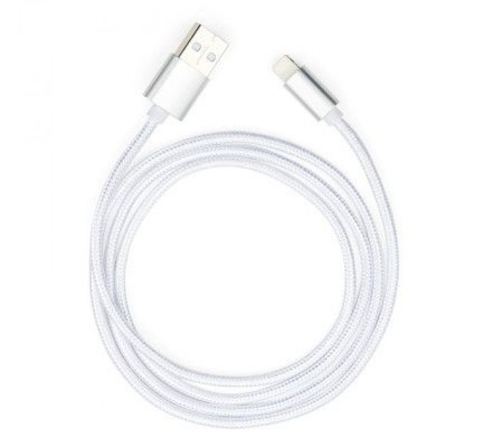 Vinga Дата кабель USB 2.0 AM to Lightning 1m nylon silver Vinga (VCPDCLNB1S)